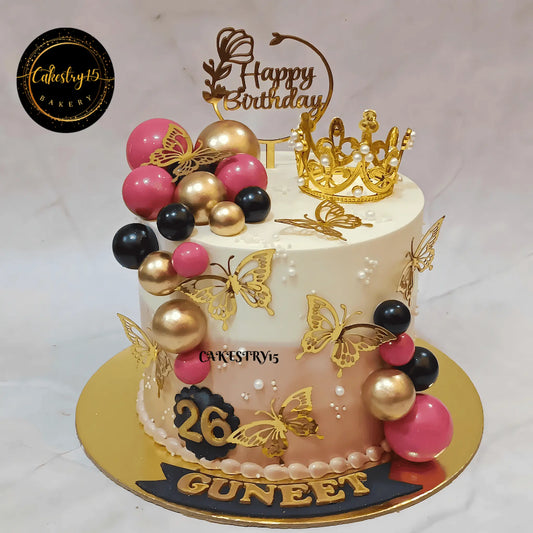 Choco Crown Celebration 1.5kg choco chip 26th birthday Cake by cakestry15,noida,cake for wife