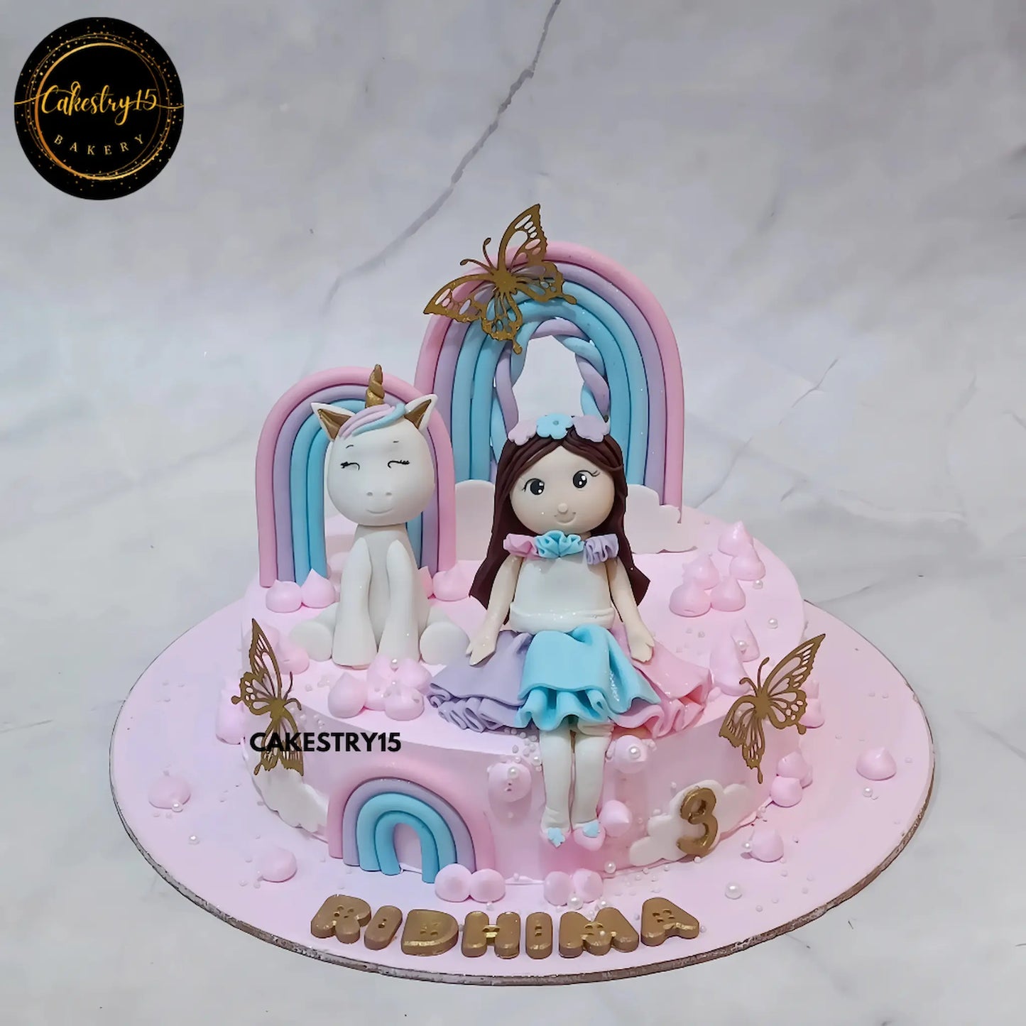 Chocolate Rainbow Wonderland,1kg 3rd birthday cake for a girl by cakestry15 noida,cake full image