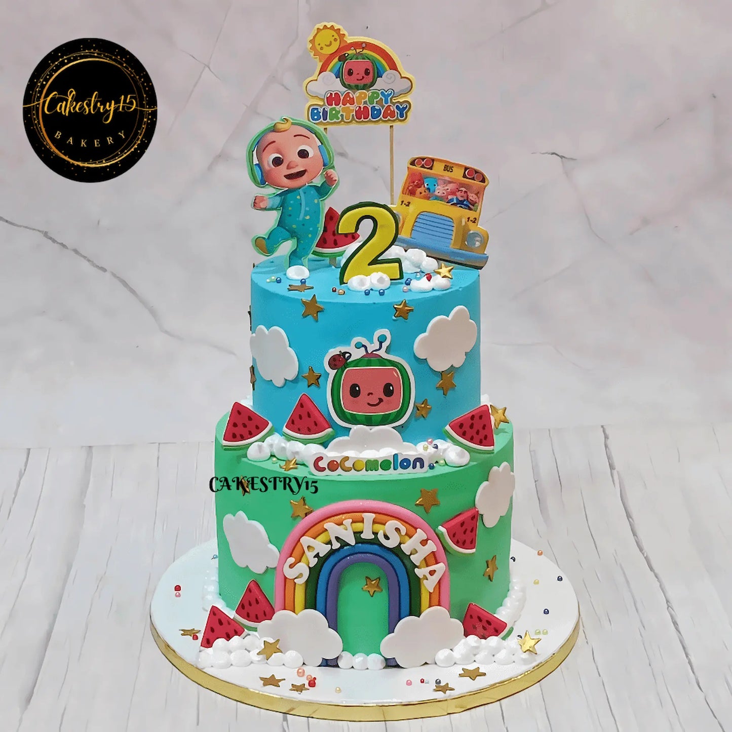 Cocomelon 3kg Butterscotch Joy,second birthday,cake for girls,cake full image