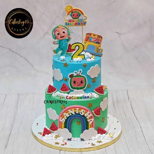 Cocomelon 3kg Butterscotch Joy,second birthday,cake for girls,cake full image