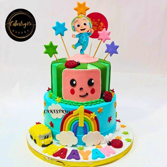 Cocomelon Bug theme,3kg size,chocolate flavor,first birthday Cake by cakestry15,noida,full image