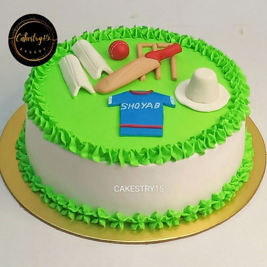 Cricket Theme 1kg chocolate birthday Cake by cakestry15,noida,cake full image