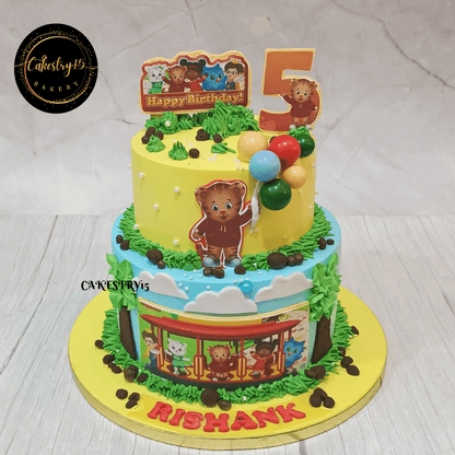 Daniel Tiger 3kg Butterscotch 3kg 2tier 5th Birthday Cake,cake for boys,full picture