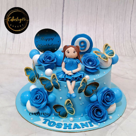 Doll Theme 2kg butterscotch birthday Cake by cakestry15,noida,cake full image