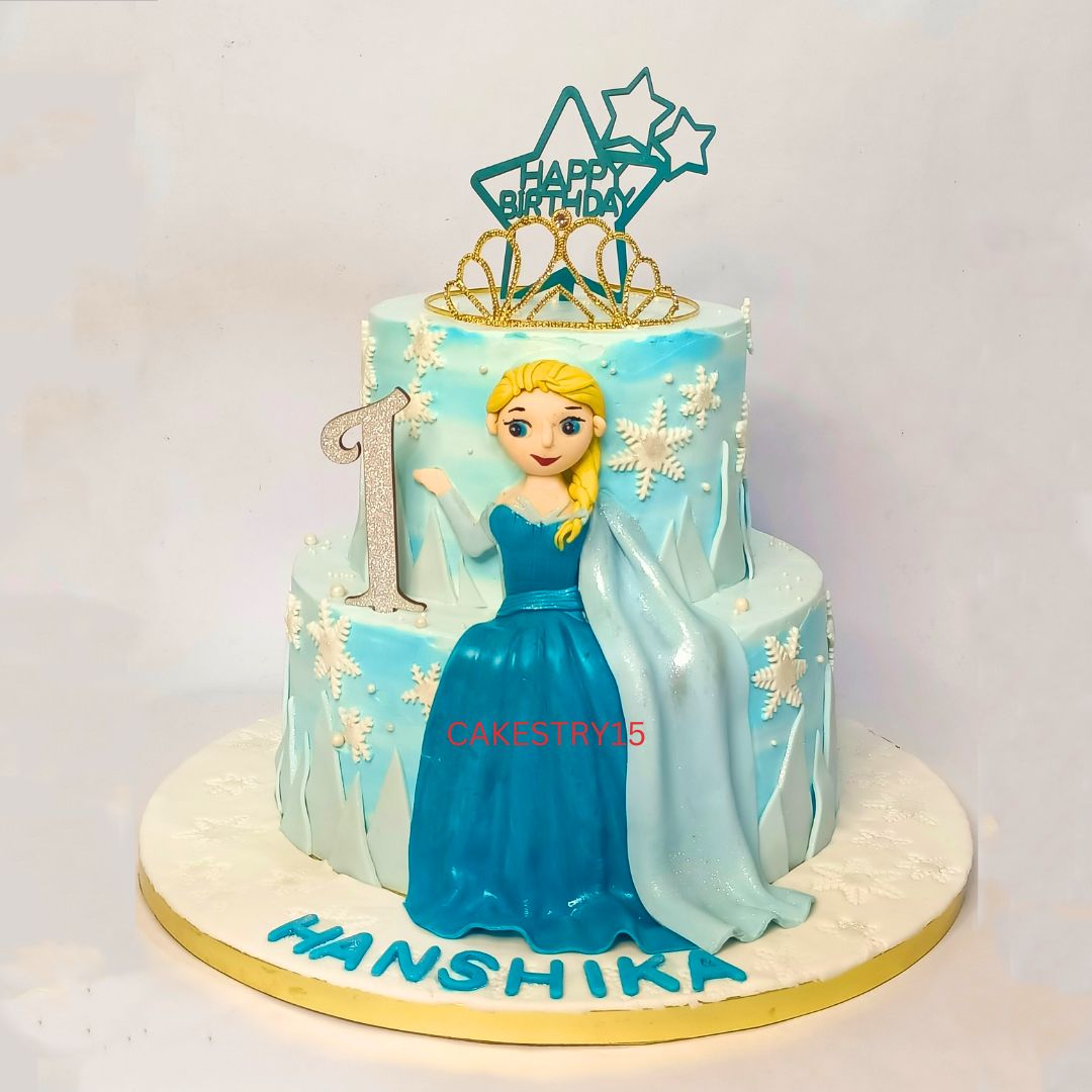 Frozen 3kg pineapple first birthday cake by cakestry1,noida,cake full image