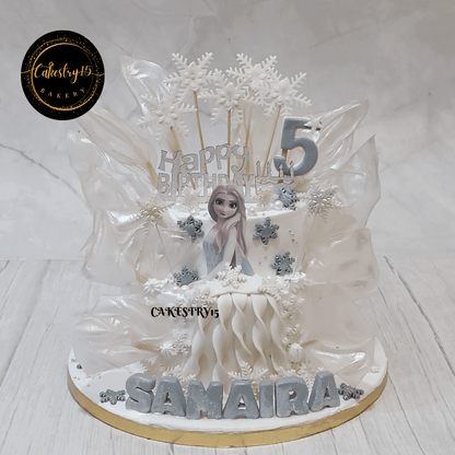 Frozen Elsa 2kg 2tier Blueberry 5th Birthday Cake,full picture,cakes for girls