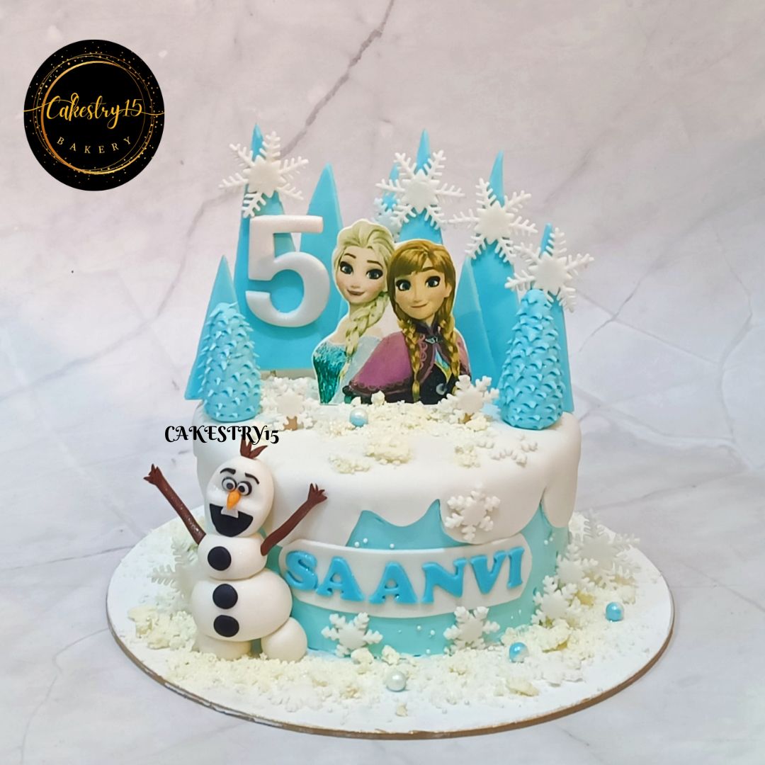 Frozen Enchantment 1kg blueberry birthday Cake by cakestry15,noida,cake full image