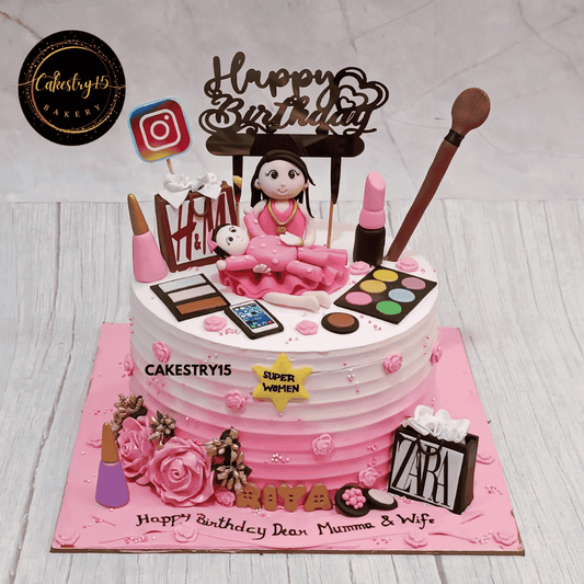 Glam Mom Bliss,2kg choco butterscotch birthday cake for wife by cakestry15 noida,cake full image,cake for spouse