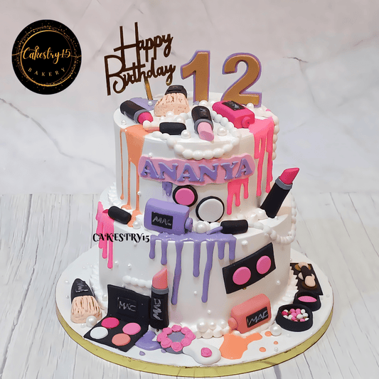 Glamour Chic Delight 3kg 2 tier choco chip birthday Cake,cakestry15,noida,cake for her,cake full image