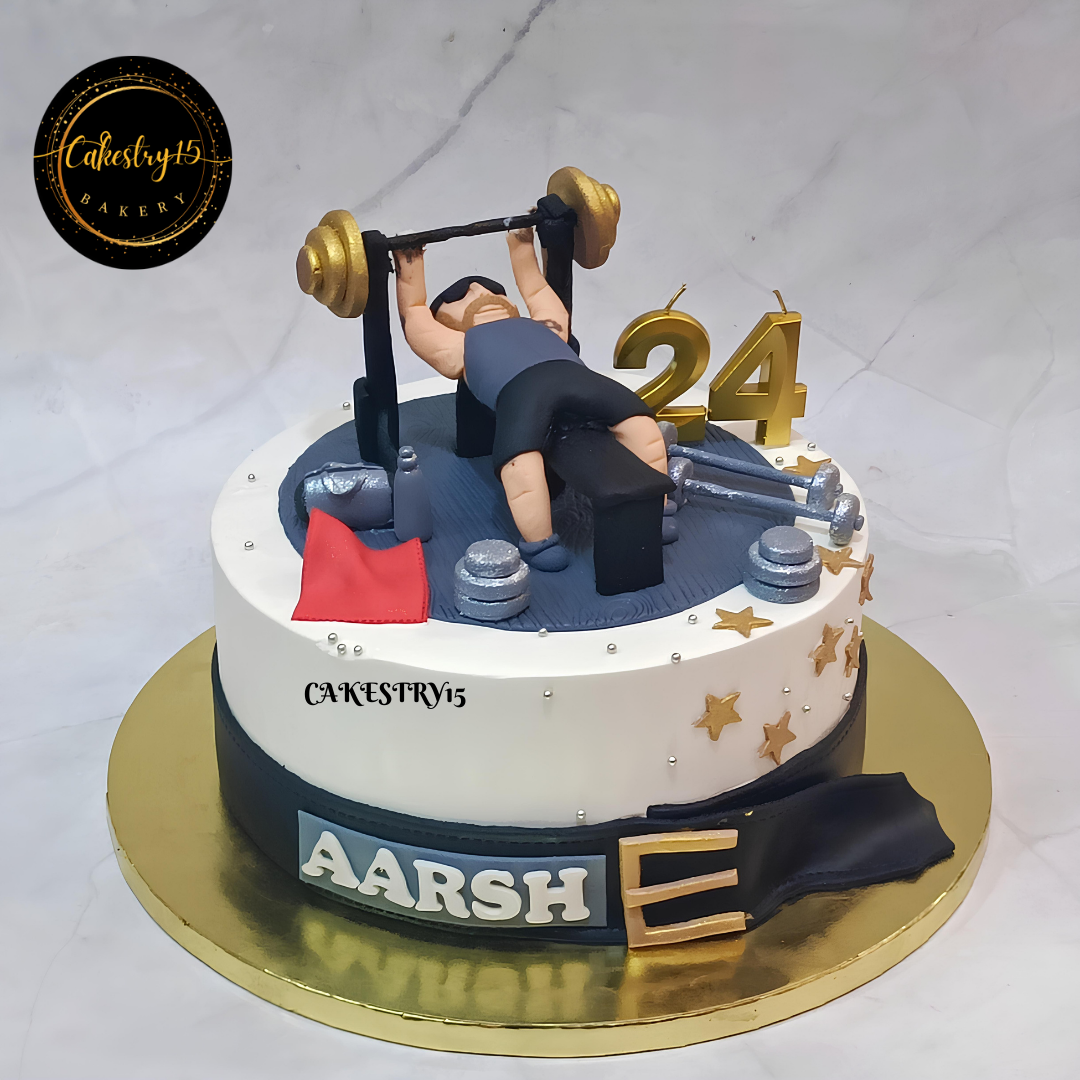 Gym Freak 1kg Chocolate Birthday Cake by cakestry15,noida,cake full image