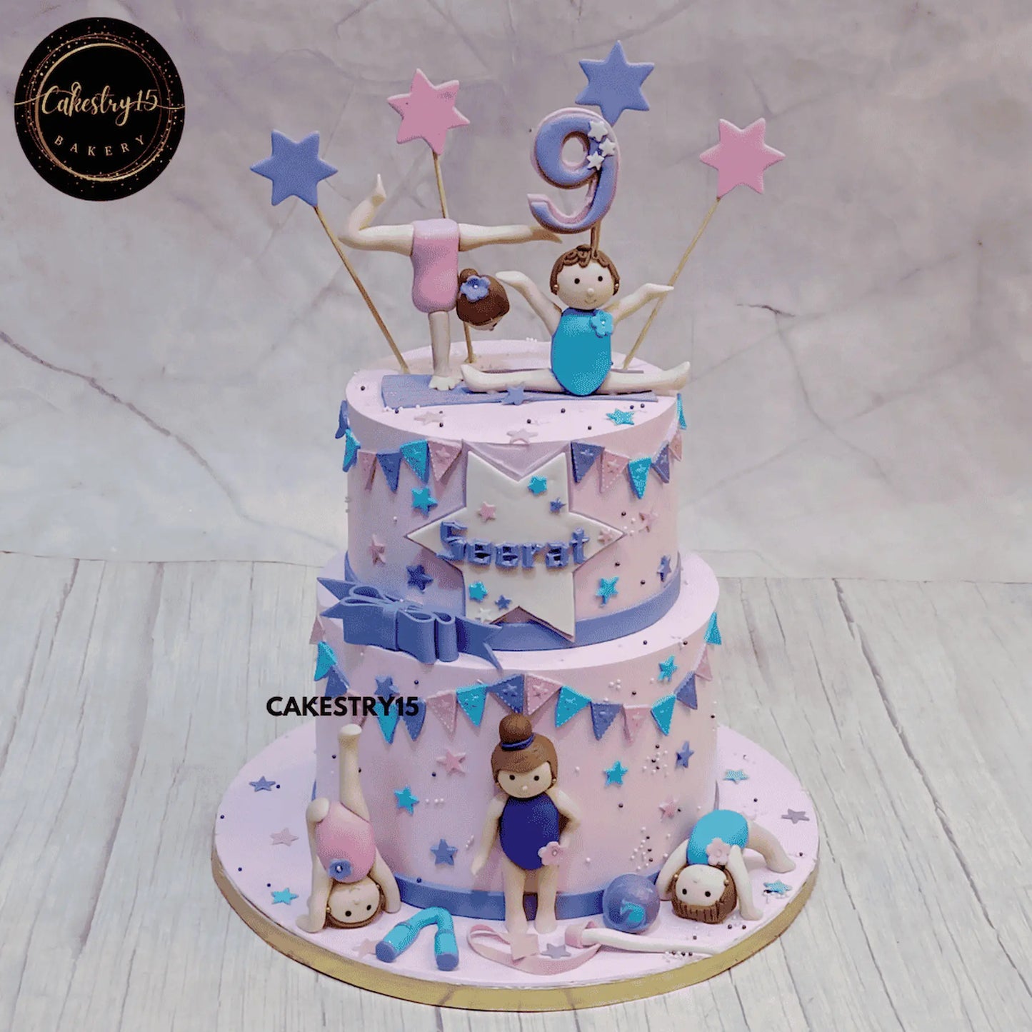 Gymnastics Dream Cake,3kg chocolate vanilla flavour,9th birthday for a girl by cakestry15 noida, cake full image, sports,aerobics,gym