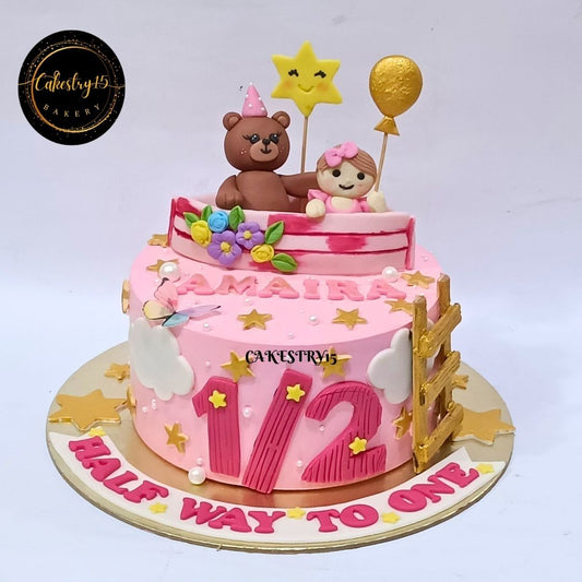 Halfway To One Teddy 1kg Cake