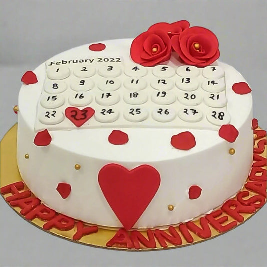 Happy Anniversary Date 1kg Chocolate Cake by cakestry15noida,cake close up image