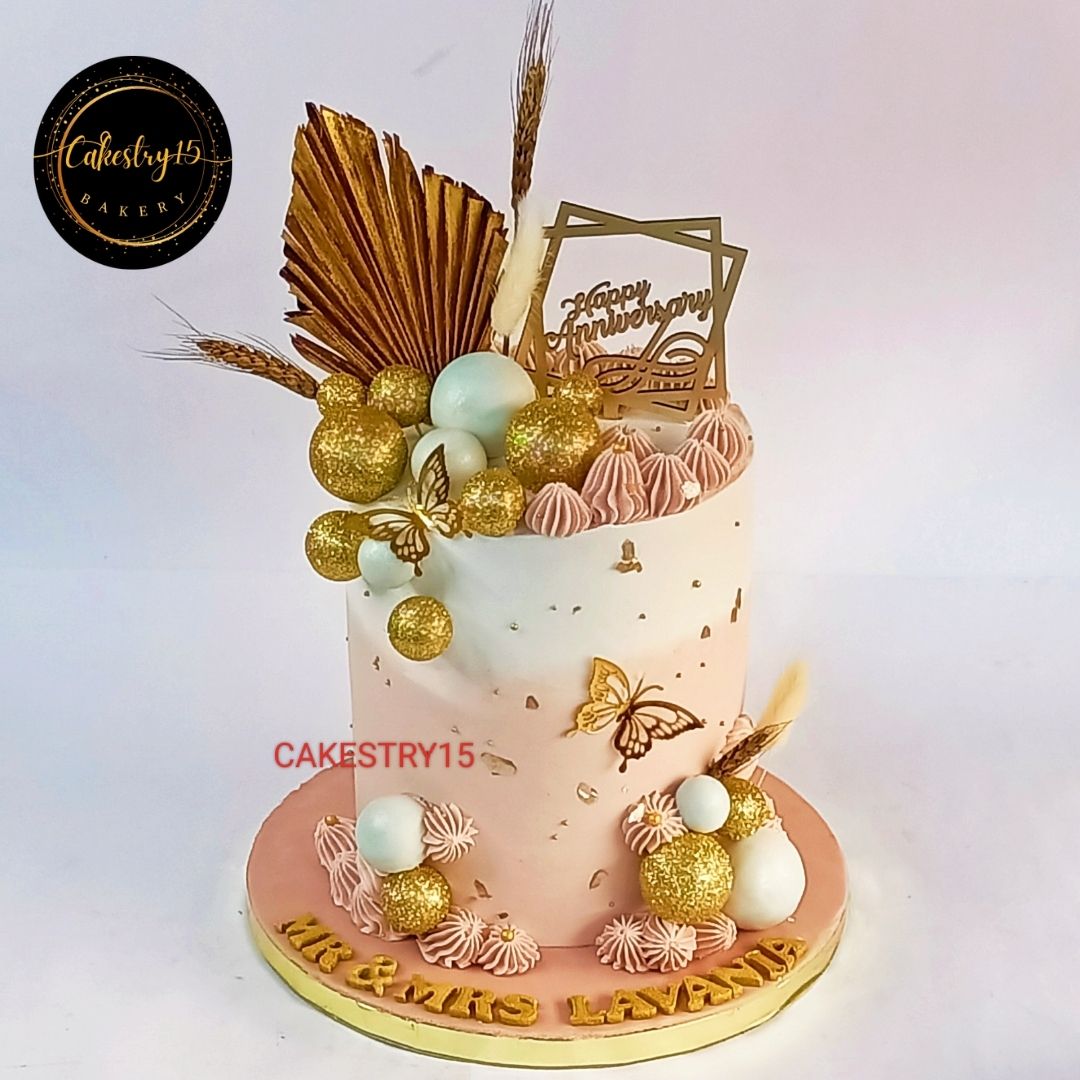 Happy Anniversary Fern 2kg Pineapple Cake by cakestry15,noida,cake full image