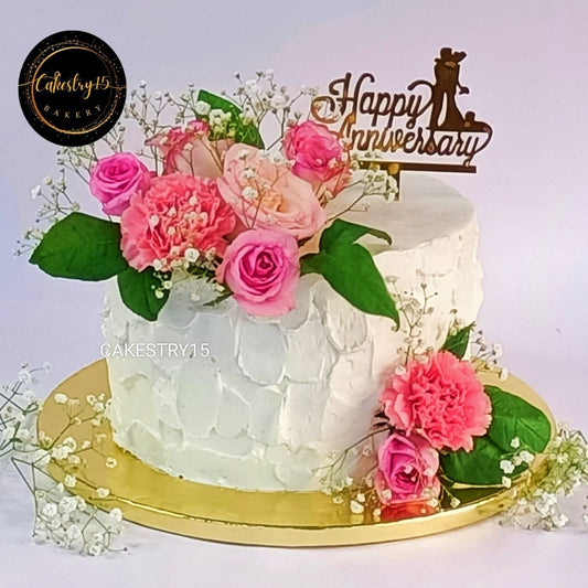 Happy Anniversary Rose 2kg Butterscotch Cake by cakestry15,noida,cake full image