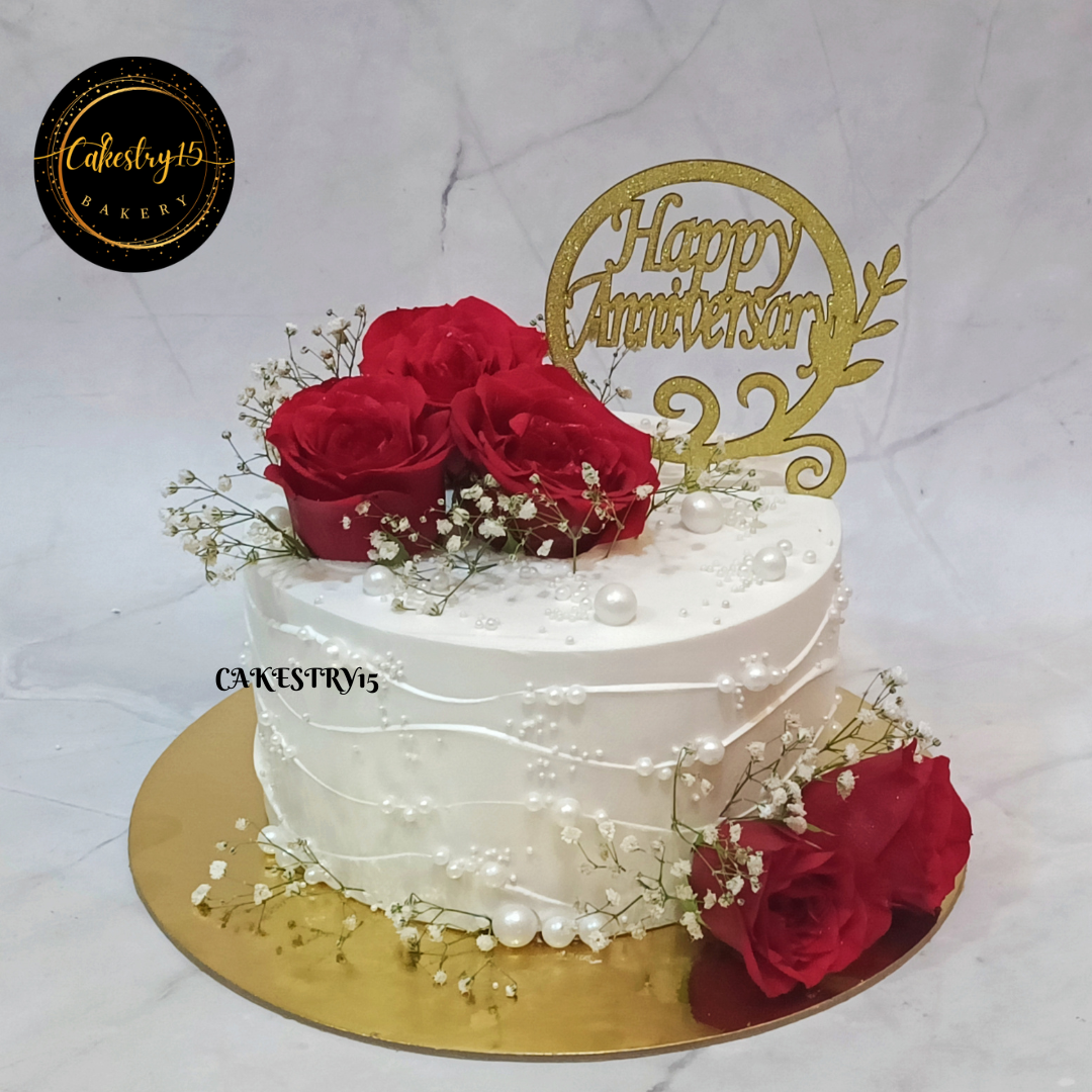 Happy Anniversary Timeless 1kg Pineapple Cake by cakestry15,noida,cake full image