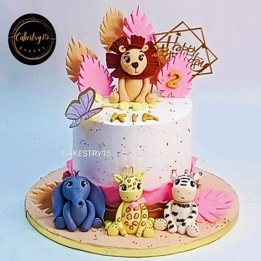 Jungle Party Theme 2kg chocolate Cake by cakestry15,noida,cake full image