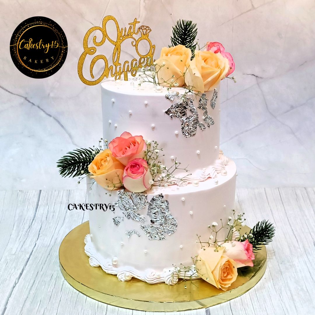 Just Engaged Enchanted 3kg Pineapple Cake,cakestry15,noida,cake full image