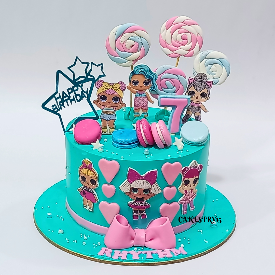 LOL Dolls Birthday 2kg strawberry Cake,cakestry15,noida,cake full image