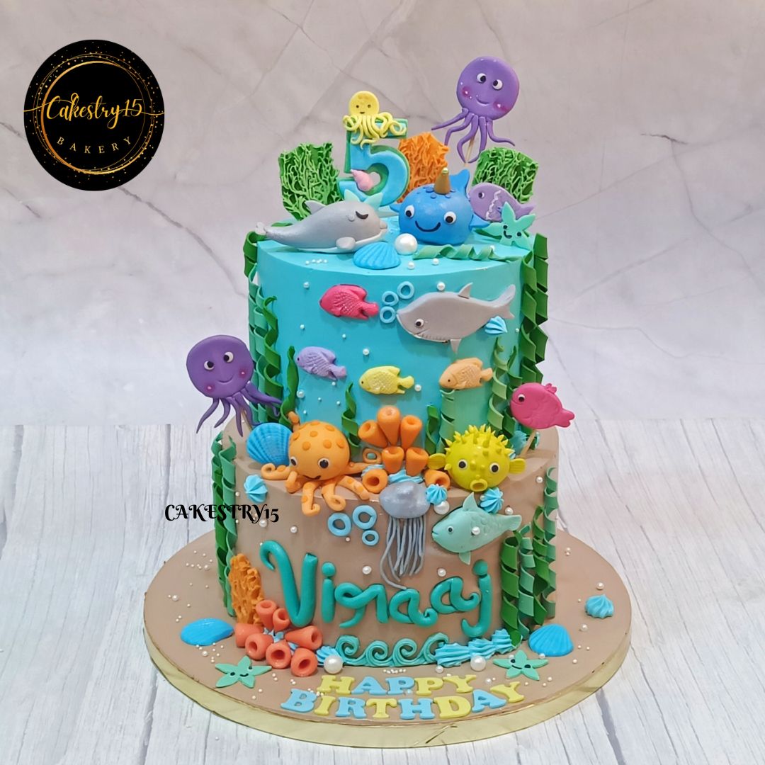 Mermaid Lagoon 4kg chocolate birthday Cake by cakestry15,noida,cake full image