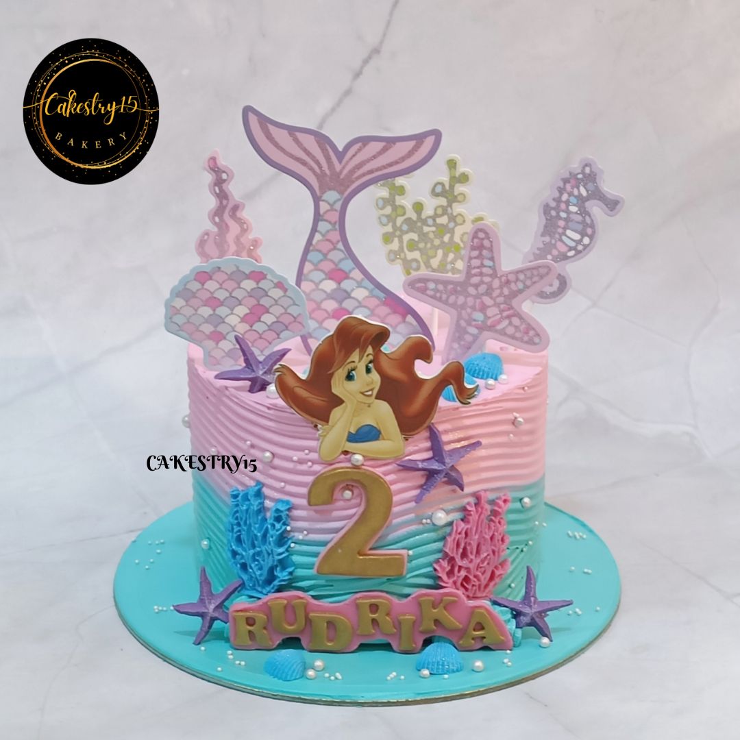 Mermaid Princess 1kg chocolate birthday Cake by cakestry15,noida,cake full image