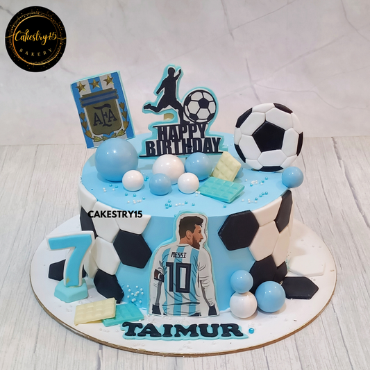 Messi Mania Chocolate Cake,1.5kg soccer 7th birthday cake for a boy by cakestry15 noida,cake full image