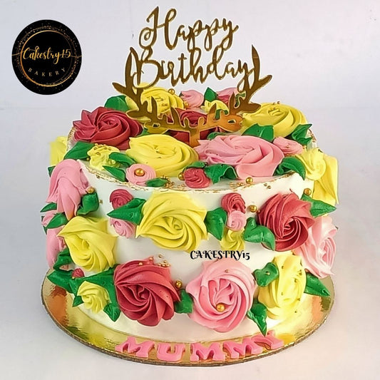  Mom Grace 1kg Pineapple Birthday Cake by cakestry15,noida,cake full image