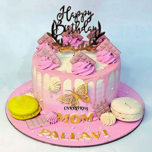  Mom Sweet 1kg Choco Chip Birthday Cake by cakestry15,noida,cake full image