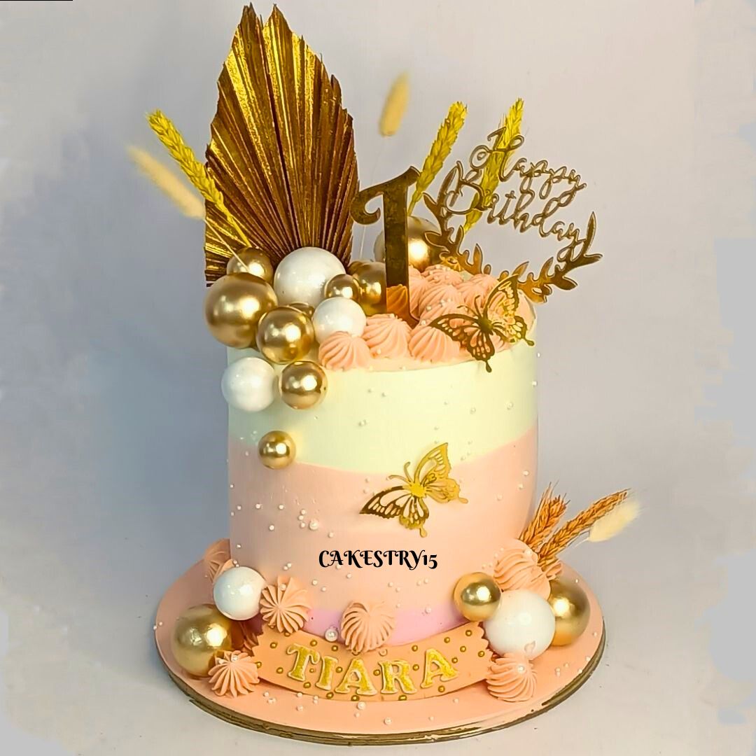 Palm Leaf Butterfly 2kg chocolate 1st birthday  Cake,cakestry15,noida,cake full image