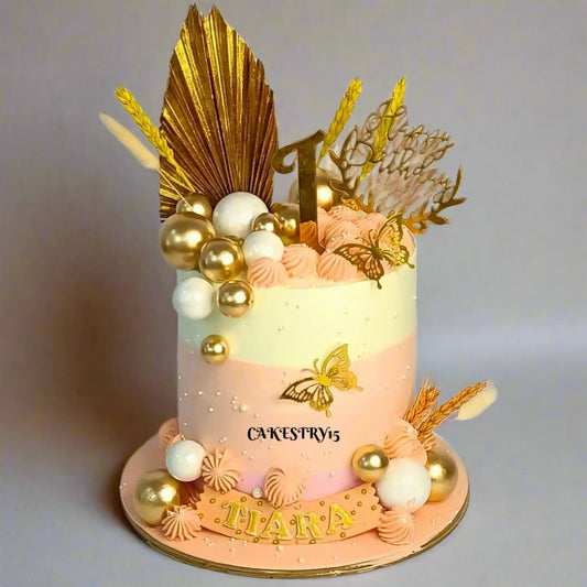 Palm Leaf Butterfly 2kg chocolate 1st birthday  Cake,cakestry15,noida,cake full image