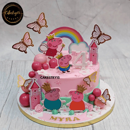  Peppa Pig Party Delight,2kg chocolate 4th birthday cake for a girl by cakestry15 noida,cake full image