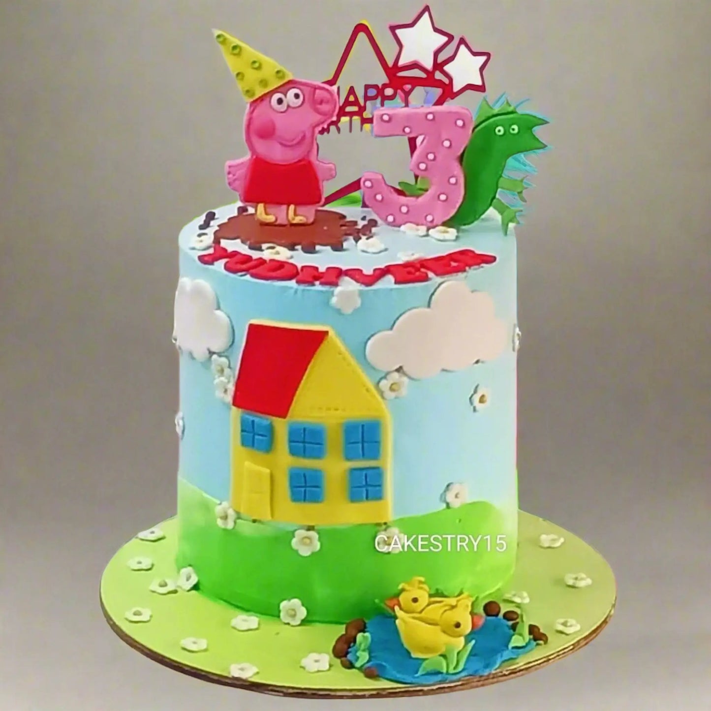Peppa Pig Theme 2kg vanilla birthday Cake,cakestry15,noida,cake full image