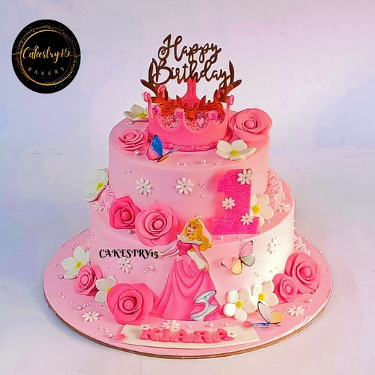 Princess Aurora 3kg butterscotch first birthday Cake,cakestry1,noica,cake full image