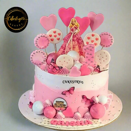 Princess Candyland 2kg butterscotch first birthday Cake by cakestry15 noida,cake full image