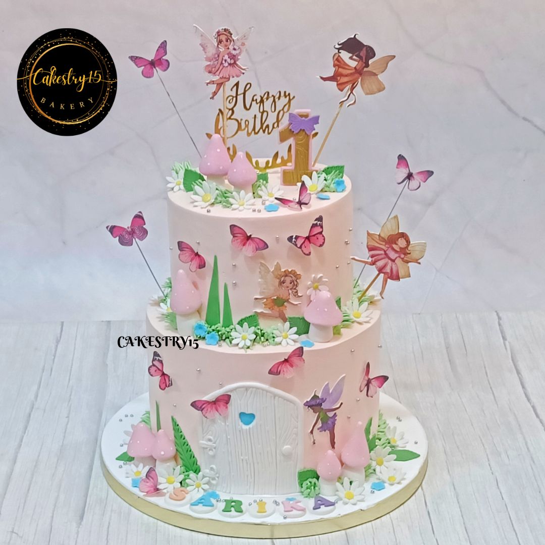 Princess Dream 3kg  butterscotch first birthday cake by cakestry15 noida,cake full image