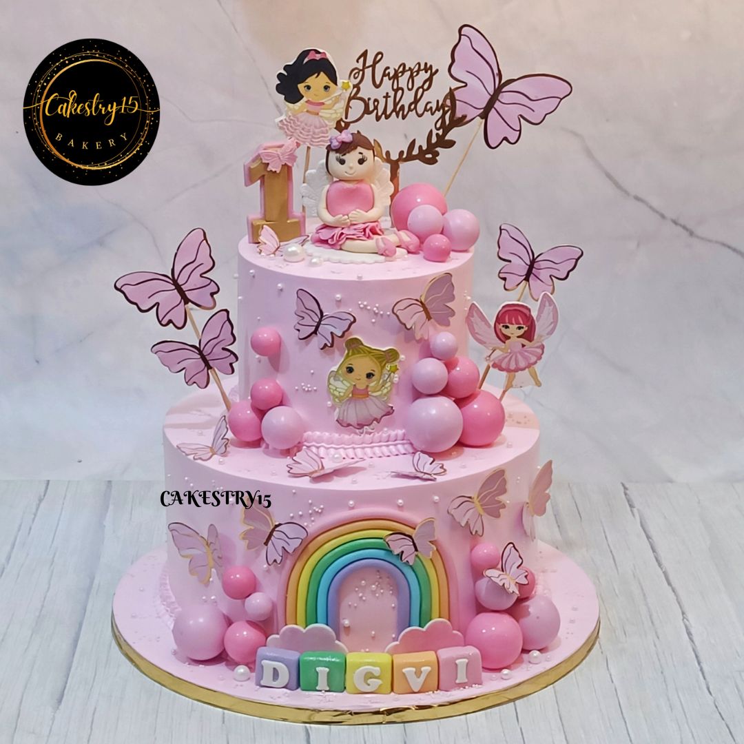 Princess Enchanted 3kg pineapple first birthday Cake by cakestry15 noida,cake full image