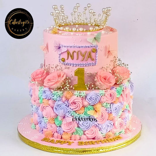 Princess First Birthday 5kg pineapple Cake by cakestry15 noida,cake full image