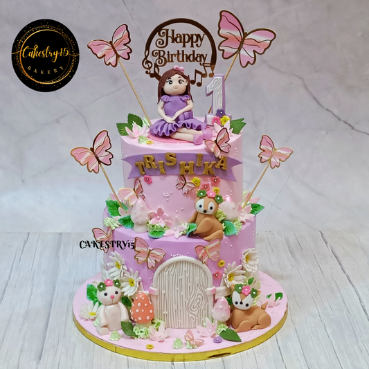 Princess Majestic 3kg chocolate butterscotch first birthday Cake by cakestry15 noida,cake full image