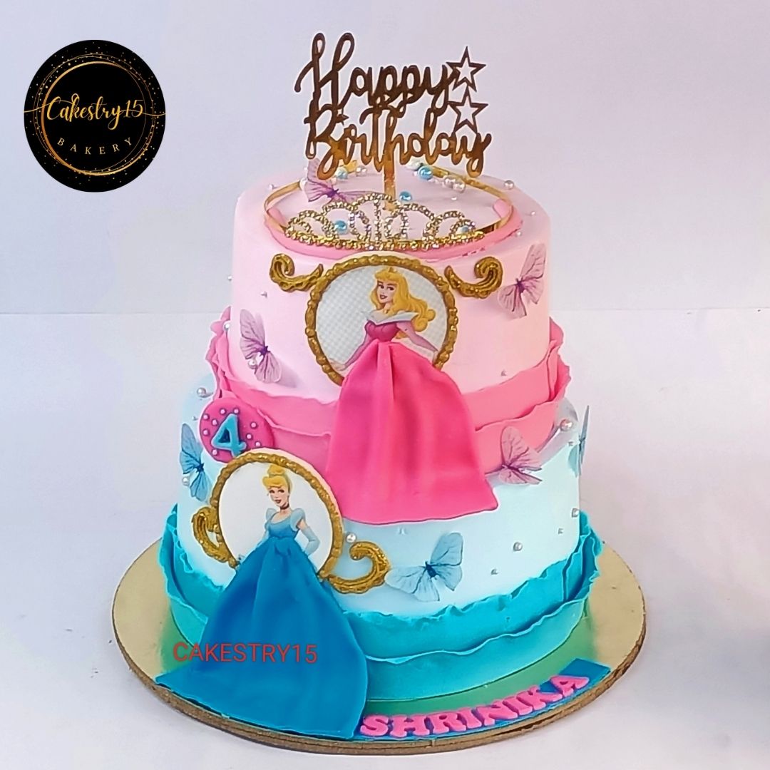 Princess Theme 3kg black forest Cake by cakestry15 noida,cake full image