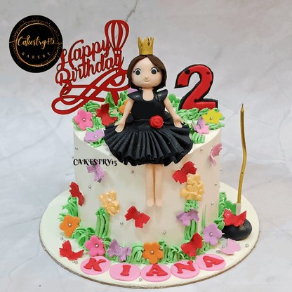 Princess Tiara 1kg pineapple 2nd birthday cake,cakes for girls,full image,cakestry15,noida