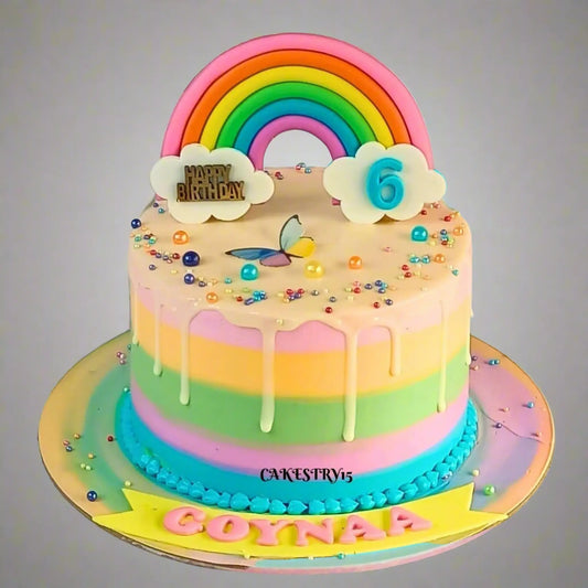 Rainbow Drip 1kg blueberry birthday Cake by cakestry15 noida,cake full image