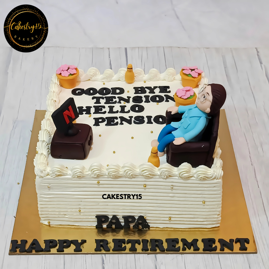 Relax and Retire Cake,1.5kg mixed fruit retirement cake for papa by cakestry15 noida,cake full image