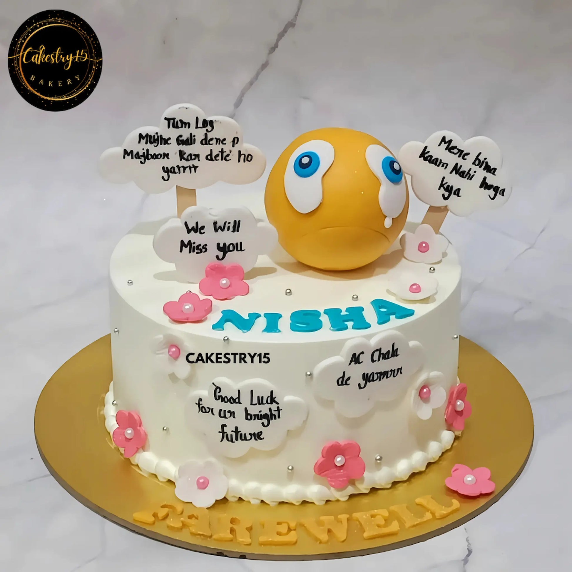 Send-Off Celebration Cake,one kg chocolate farewell cake by cakestry15 noida,corporate cakes,farewell cakes,cake full image