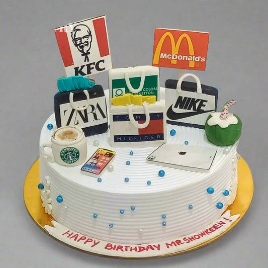 Shopaholic Mens Theme 1kg chocolate,birthday Cake by cakestry15,noida,cake full image