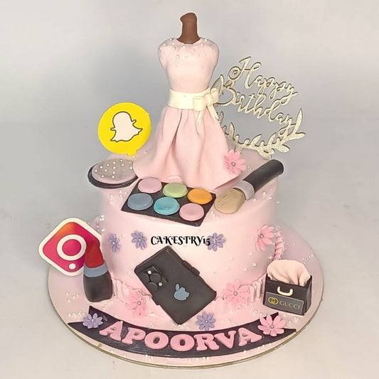 Shopaholic Socialite 1kg chocolate birthday Cake by cakestry15,noida,cake full image