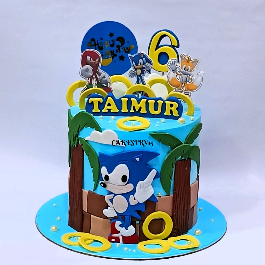 Sonic Theme 2kg chocolate birthday Cake by cakestry15 noida,cake full image