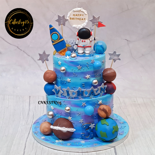 Space Birthday 3kg pineapple birthday Cake by cakestry15,noida,cake full image