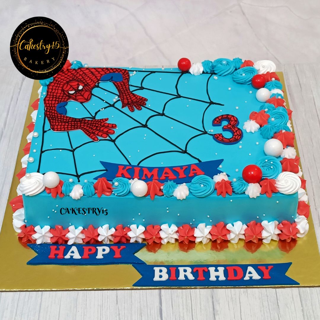 Spiderman Web 3kg chcoclate birthday Cake by cakestry15,noida,cake full image