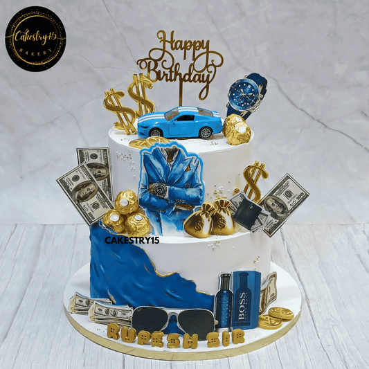 The Ultimate Boss Cake,5kg black forest birthday cake for a man by cakestry15 noida,cake full image