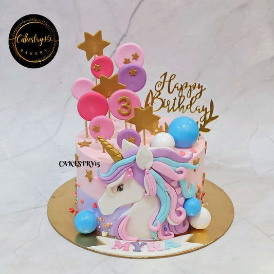 Unicorn Birthday 1kg chocolate birthday Cake by cakestry15,noida,cake full image